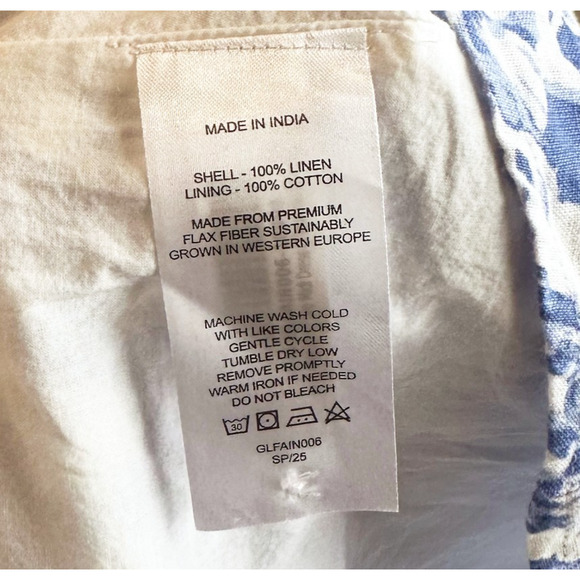 Quince Womens European Fit & Flare Floral Linen Dress Large Cottagecore Pockets - Picture 7 of 10